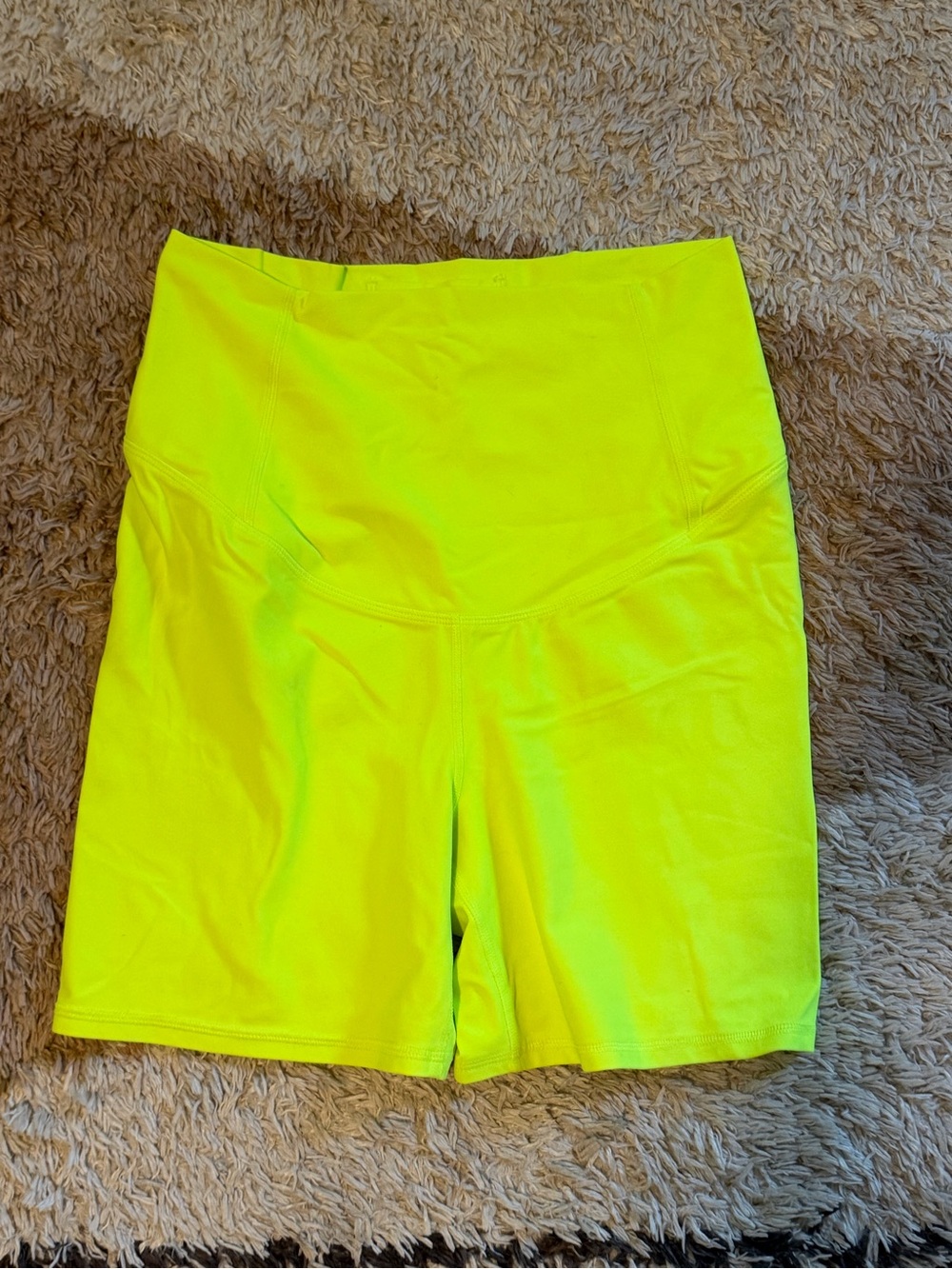 Free People Movement x HATCH Maternity High-Waist Biker Shorts Neon Yellow Large